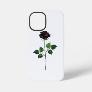 Zwarte roos bloem iPhone 12 mini hoesje