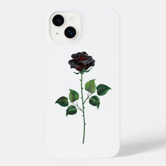 Zwarte roos bloem iPhone hoesje (Achterkant)