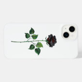 Zwarte roos bloem iPhone hoesje (Achterkant horizontaal)