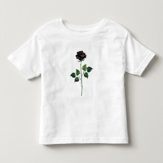 Zwarte roos bloem kinder shirts (Voorkant)