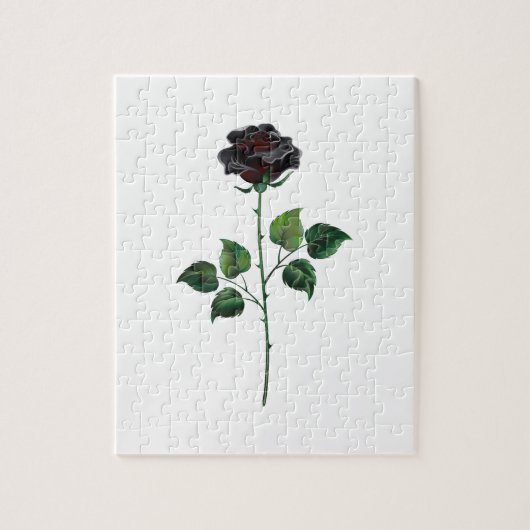 Zwarte roos bloem legpuzzel (Verticaal)