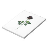 Zwarte roos bloem notitieblok (Linkerzijde)