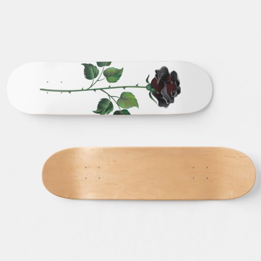 Zwarte roos bloem persoonlijk skateboard (Horizontaal)