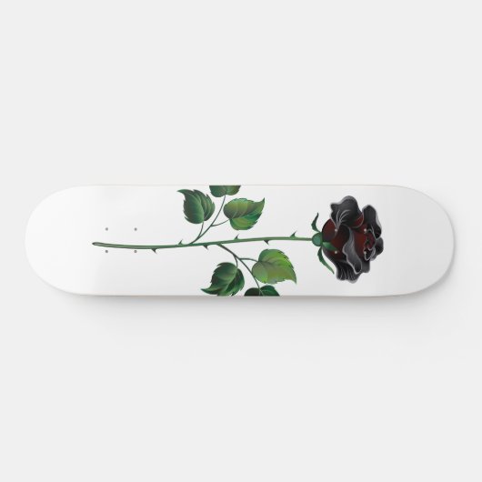 Zwarte roos bloem persoonlijk skateboard (Horizontaal)