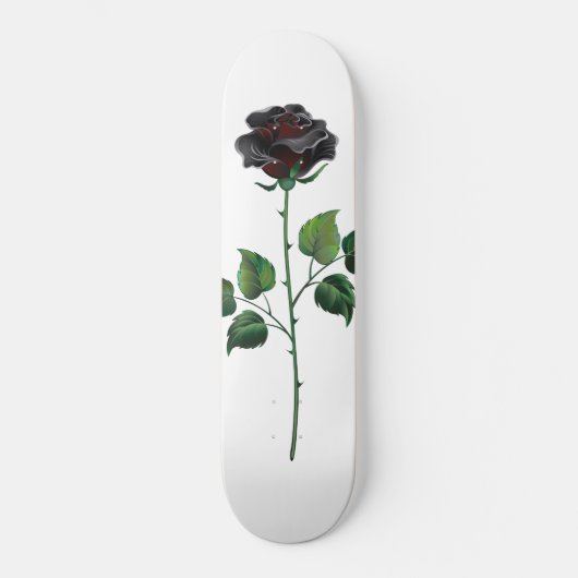 Zwarte roos bloem persoonlijk skateboard (Voorkant)