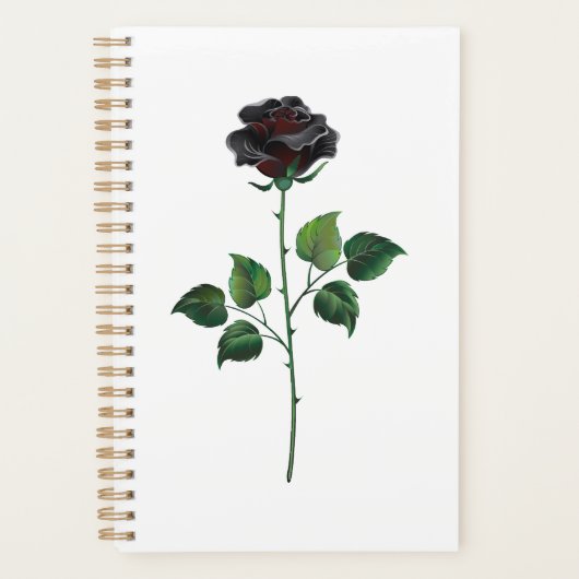 Zwarte roos bloem planner (Voorkant)