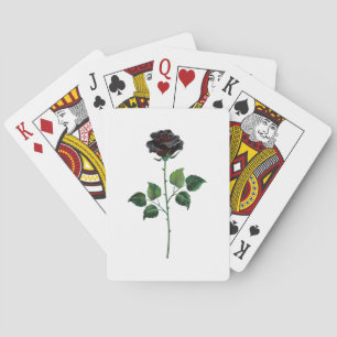 Zwarte roos bloem pokerkaarten