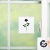 Zwarte roos bloem raamsticker (Huis)