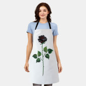 Zwarte roos bloem schort (Gedragen)