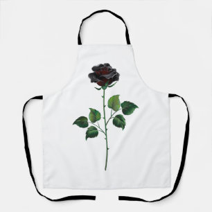Zwarte roos bloem schort