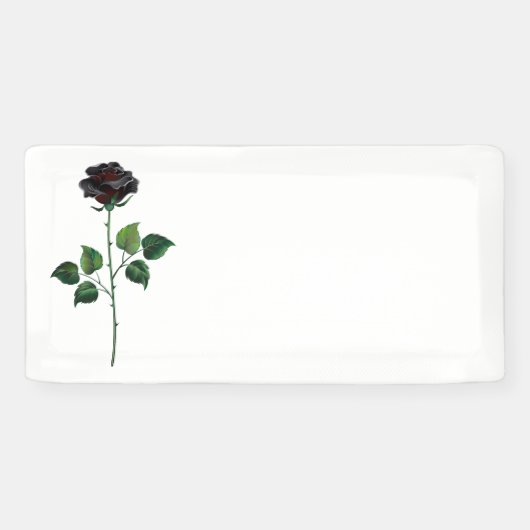 Zwarte roos bloem spandoek (Horizontaal)