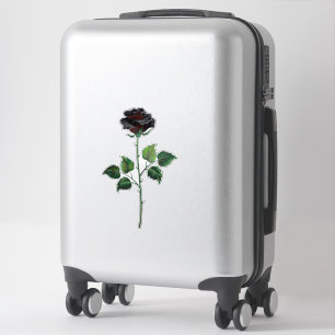 Zwarte roos bloem sticker