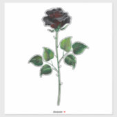 Zwarte roos bloem sticker (Vel)