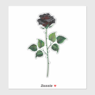 Zwarte roos bloem sticker