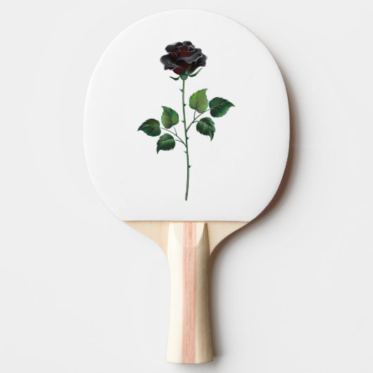Zwarte roos bloem tafeltennisbatje (Voorkant)