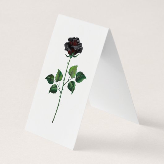 Zwarte roos bloem visitekaartje (Achterkant)