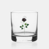 Zwarte roos bloem whisky glas (Achterkant)