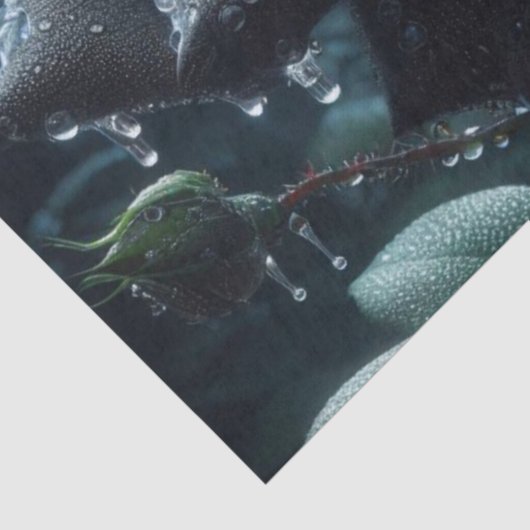 Zwarte Roos Bloemen Decoupage Tissuepapier (Detail)