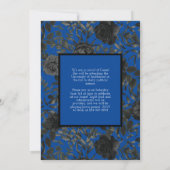 Zwarte Roos Blue Gothic Afstuderen kondiging Kaart (Achterkant)
