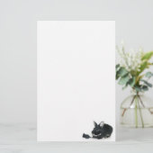 Zwarte roos briefpapier (Staand voorkant)