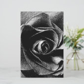 ZWARTE ROOS BRIEFPAPIER (Staand voorkant)