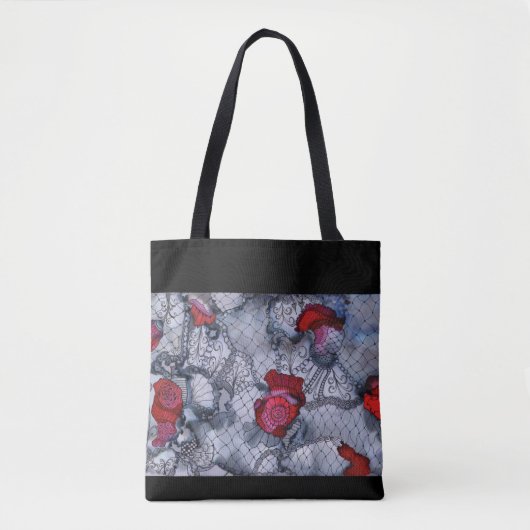 Zwarte Roos Canvas tas (Voorkant)