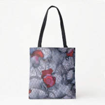 Zwarte Roos Canvas tas