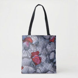 Zwarte Roos Canvas tas