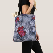 Zwarte Roos Canvas tas (Dichtbij)