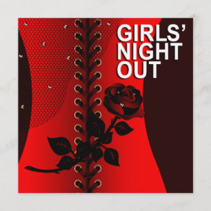 Zwarte Roos Corset Girls Night Out rood Kaart