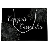 Zwarte Roos Dark Gothic Graduation Party Groot Cadeauzakje (Voorkant)