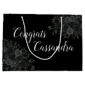 Zwarte Roos Dark Gothic Graduation Party Groot Cadeauzakje (Achterkant)