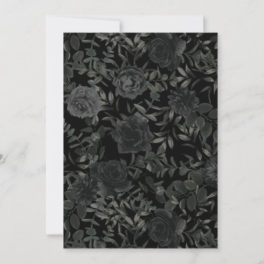 Zwarte Roos Dark Gothic Graduation Party Kaart (Achterkant)