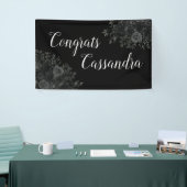 Zwarte Roos Dark Gothic Graduation Party Spandoek (Beurs)