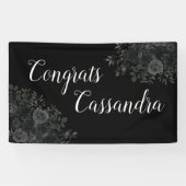 Zwarte Roos Dark Gothic Graduation Party Spandoek (Horizontaal)