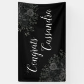 Zwarte Roos Dark Gothic Graduation Party Spandoek (Verticaal)