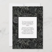 Zwarte Roos Donkere gotische Afstuderen kondiging Kaart (Achterkant)