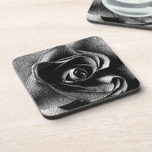 ZWARTE ROOS DRANKJES ONDERZETTER (Linkerzijde)