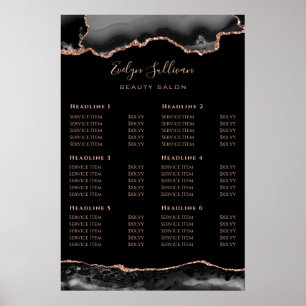 Zwarte Roos Gold Agate Price List Poster