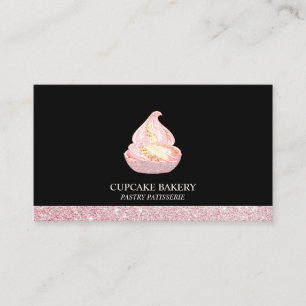Zwarte Roos Gold Bakery Sparkle Cupcake Visitekaartje