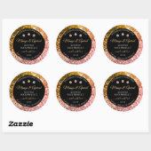 Zwarte Roos Gold en gouden glitteretiketten Ronde Sticker (Vel)