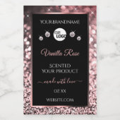 Zwarte Roos Gold Glitter Product Labels Logo juwel Voedselcontainer Etiket (Enkel label)