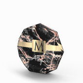 Zwarte & Roos Gold marble Gold Box, naam en monogr Fotoblokken (Rechts)