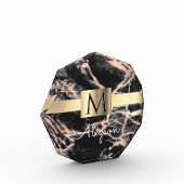 Zwarte & Roos Gold marble Gold Box, naam en monogr Fotoblokken (Links)