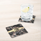 Zwarte & Roos Gold marble Gold Box, naam en monogr Kartonnen Onderzetters (Insitu)