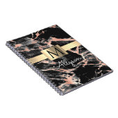 Zwarte & Roos Gold marble Gold Box, naam en monogr Notitieboek (Rechterzijde)