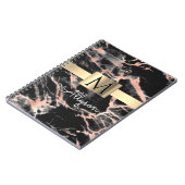 Zwarte & Roos Gold marble Gold Box, naam en monogr Notitieboek (Linkerzijde)