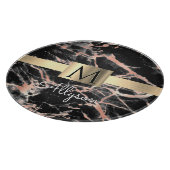 Zwarte & Roos Gold marble Gold Box, naam en monogr Snijplank (Hoek)