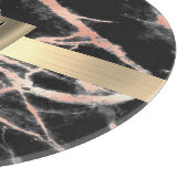 Zwarte & Roos Gold marble Gold Box, naam en monogr Snijplank (Hoek)