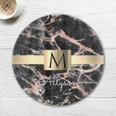 Zwarte & Roos Gold marble Gold Box, naam en monogr Snijplank